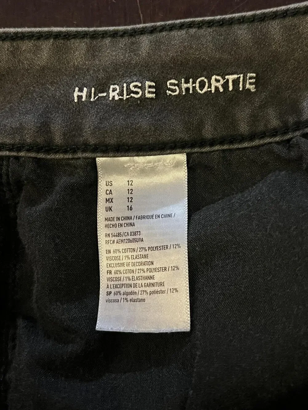 American Eagle Outfitters Shorts Womens 12 Gray Hi Rise Shortie Stretch Cutoff